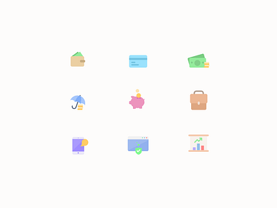 Icons from bank app mock ups