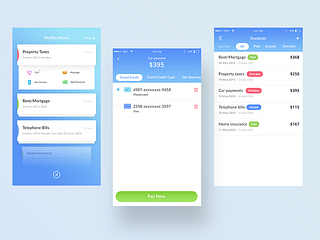Invoice + Notifications (Bank app mockups) by Prakhar Neel Sharma on ...