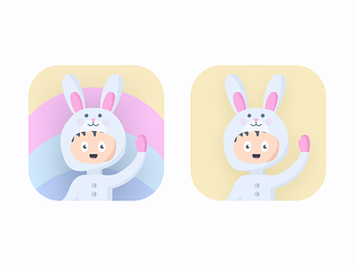 Kids Zone App Icon Exploration (WIP) app icon kids mode rabbit rainbow ui zone