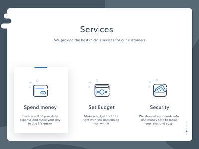 Services section from web (unused element part 8 ) app budget cash icon money security service spend ui web