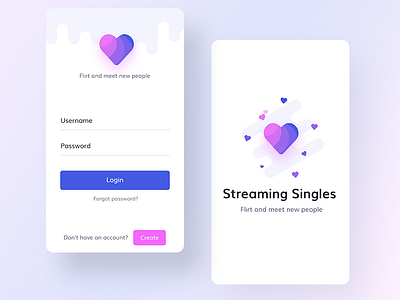 Dating app mock ups app create dating login password singles splash streaming ui username