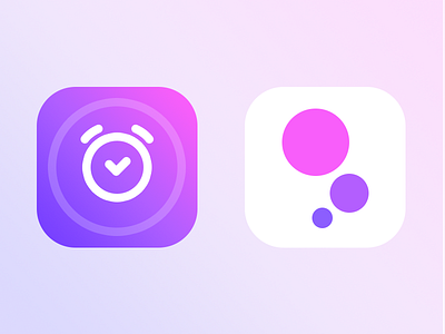Alarm + Bubble app icon (unused 2016 app icons) alarm android app bubble chat evening icon ios people profile ui user