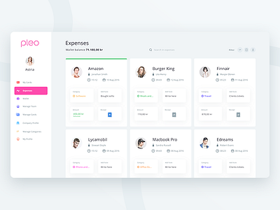 Pleo Expense page (Redesign exploration)