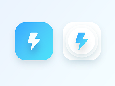 bolt app icon for an android application (WIP) android app blue bolt cyan icon lightning oval share social ui