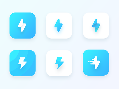 Bolt App Icon explorations android app blue bolt cyan icon lightning people share speed ui