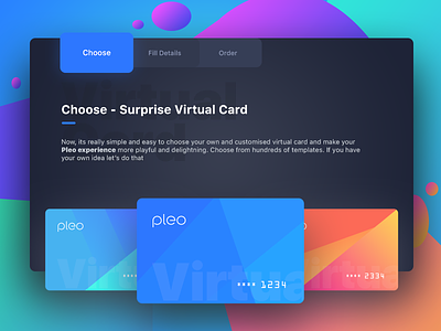 Pleo Virtual Cards (customised+templates) bank dashboard pleo ui web ios virtual plastic card