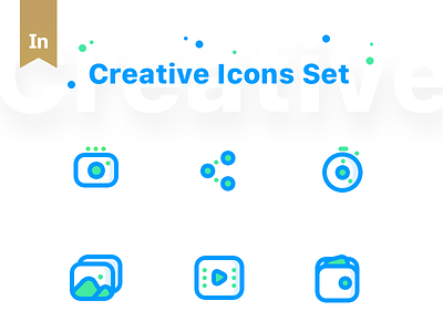 Creative Icons Set (Soon ready to sell) app camera cinema wallet family gallery icons landscape video money cash share timer clock ui web