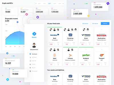 Finansa Dashboard (1st Sample) dashboard user web schedule calendar education ui sidemenu profile my time family lists