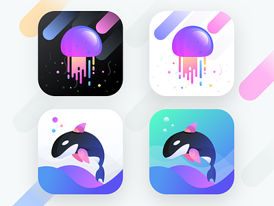 App icons for social app (Unused element part 23) chat conversation message discover dolphin group home jellyfish people sea share social water ui android ios