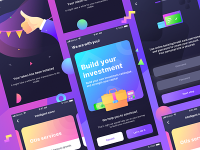 Investment App Wip 3 (Darker shade) cash chat invest investment money portfolio savings security signin login signup