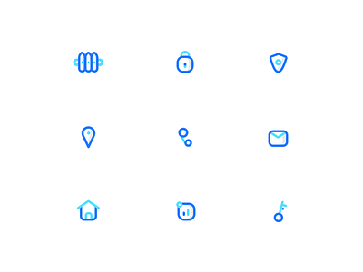 Icons designed for Brickshare web dashboard key fence graph home icons investment location message call contact us money property search security
