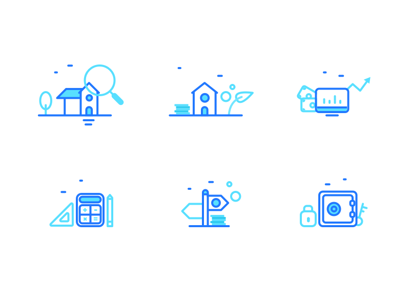 Brickshare Illustrations for web brickshare calculator estate graph illustrations loan money property real secure web