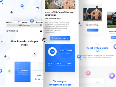 How It Works Mob Version app brick construction graph invest investment property share ui user web