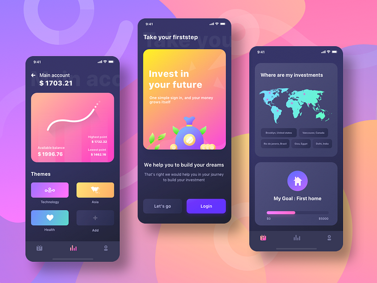 Firststep dark mode exploration by Prakhar Neel Sharma on Dribbble