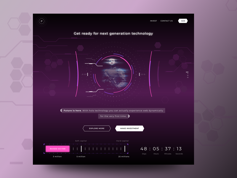 Download Hologram related website mockup by Prakhar Neel Sharma on Dribbble