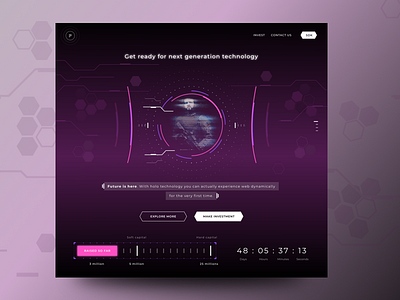 Hologram related website mockup