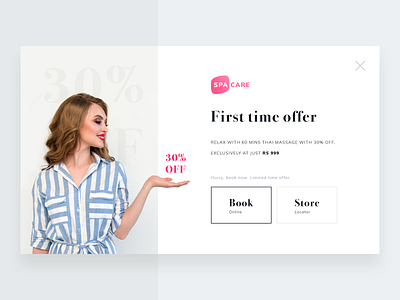 First Time User Offer modal beauty beauty logo fashion hair hair care health lifestyle makeup neel newsletter notification popup prakhar sharma skin spa style tips ui web