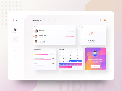 Tidi dashboard updated dashboard dashboard design dashboard ui design gift home login message minimal mockup neel prakhar search sharma ui ui ux user web web ad webapp