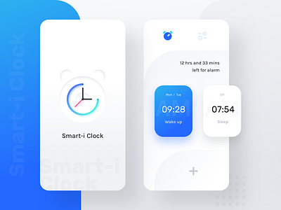 Smart-i Clock alarm analogue app blue clock colors digital everyday illustration month neel prakhar sharma splash time ui uidesign ux watch week