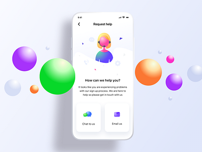 Firststep request help page bubbles chat contact createaccount email help iphone iphone6789x10 login mockup mockup design neel prakhar requesthelp settings sharma signup ui ui ux us