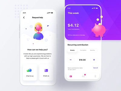 Firststep Request help + This week screen android app contact email icon iconographic illustration investment ios iphone neel prakhar samsung savings sharma statusbar ui ui ux user userprofile web