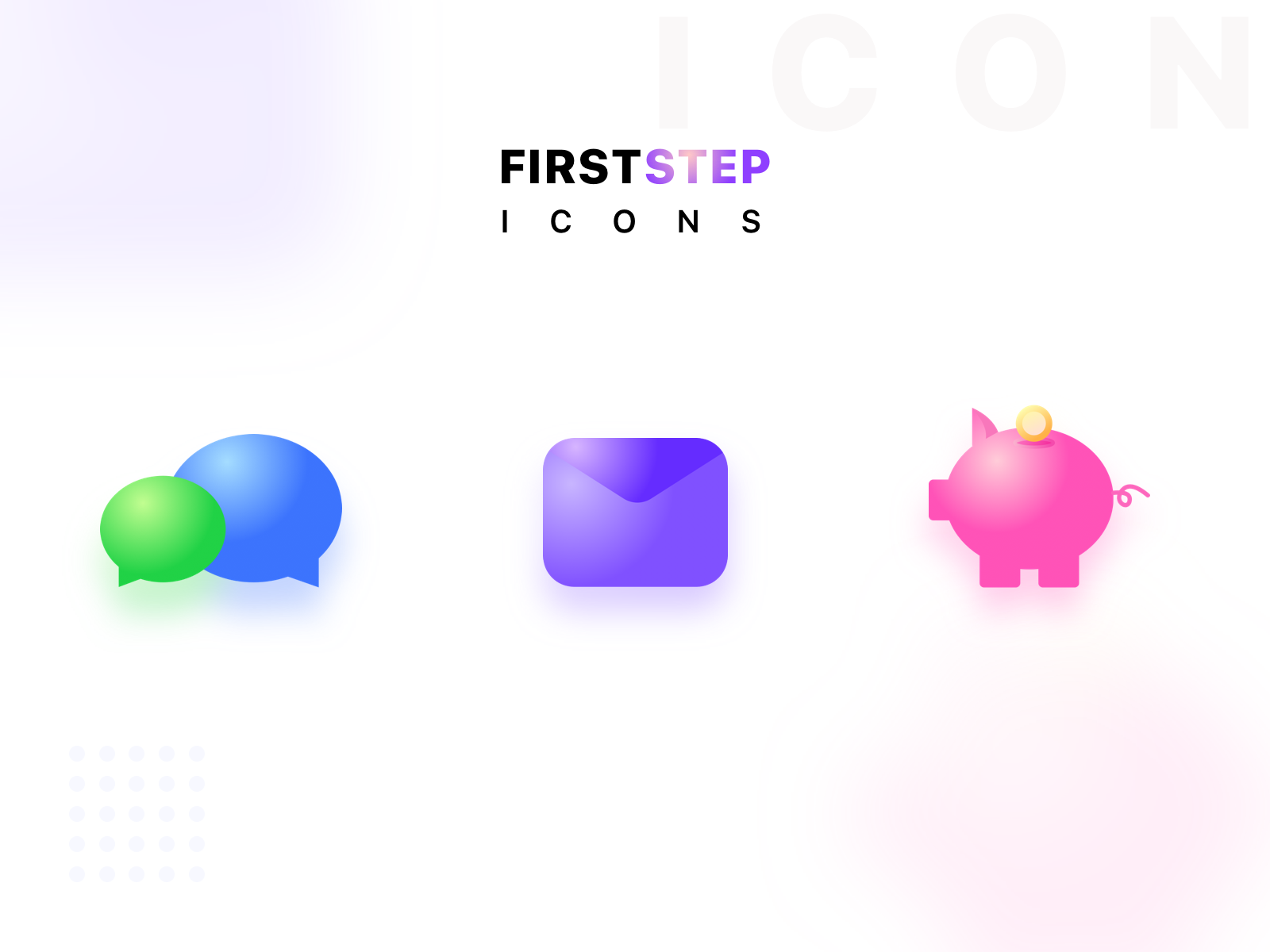 Firststep icons bonus cash chat coin conversation design email firststep icon illustration invest mockup money pig refresh saving security ui ui ux user ux designer