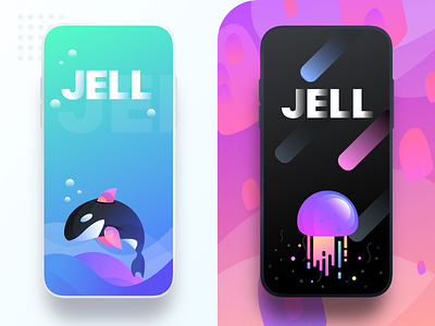 JELL splash screens app concept black black white experience icon icon a day interface jelly jelly fish neel night night mode pattern prakhar sea sharma ui ui ux design user website