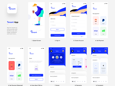 Tenant app screens (Wireframes + Screens Flow) by Prakhar Neel Sharma ...