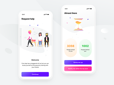 FirstStep (Request help + Almost there screens) app apple application australia figma investment iphone logo market mobile mobile ui neel people prakhar share sharma sketch timeglass uiux