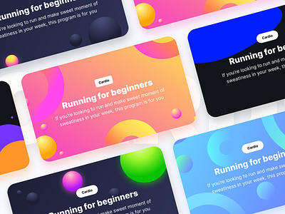 Unused banners prototype for a fitness product part-2 app apple appstore banners cardio circle fitness gym health illustration ios ipad iphone neel prakhar shapes sharma subscription ui ux