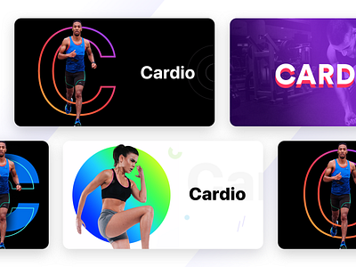 Unused banners prototype for a fitness product part-5 banner design banners cardio cards colours dark digital fitness games health jogging neel neon pattern prakhar running sharma sports web white