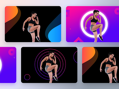 Unused banners prototype for a fitness product part-6 app black body cardio data design exercise fitness fitness club gradients gym gym app health neel physiotherapy prakhar sharma trending ui ux