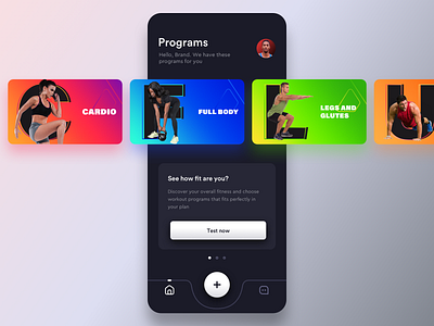 Fitness app prototype (Dark mode exploration)