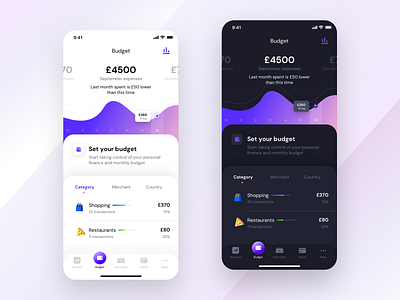 Set your budget home (version 1) app bank budget business cash category expense finance fiscal graph illustration money neel prakhar process save sharma shopping ui ux