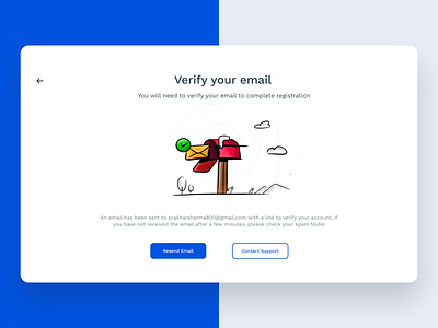 Verify your email screen