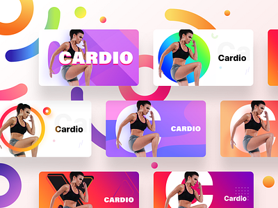 Fitness app Cardio section cards version II