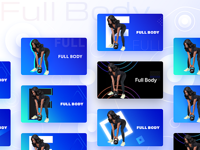 Fitness app Full Body section cards versions