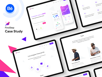 FirstStep website case Study (Live on Behance) behance clean dribbble illustration illustrator imac imac mockup investment ipad macbook minimal neel portfolio prakhar presentation sharma ui uiux web website