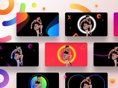 Unused banners prototype for a fitness product part-7 appstore banner cards cards design cardstock creative digital fitness gradients gym gym app health home like minimal neel prakhar running sharma uiux