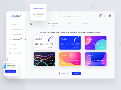 Airtm Virtual card assignment (Step1 : Select theme)