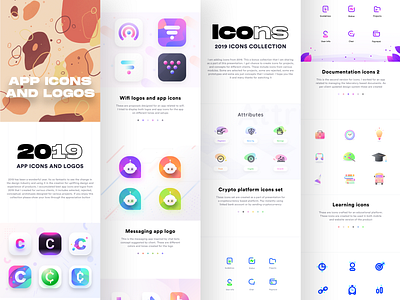 2019 App icons, logos and icons collection