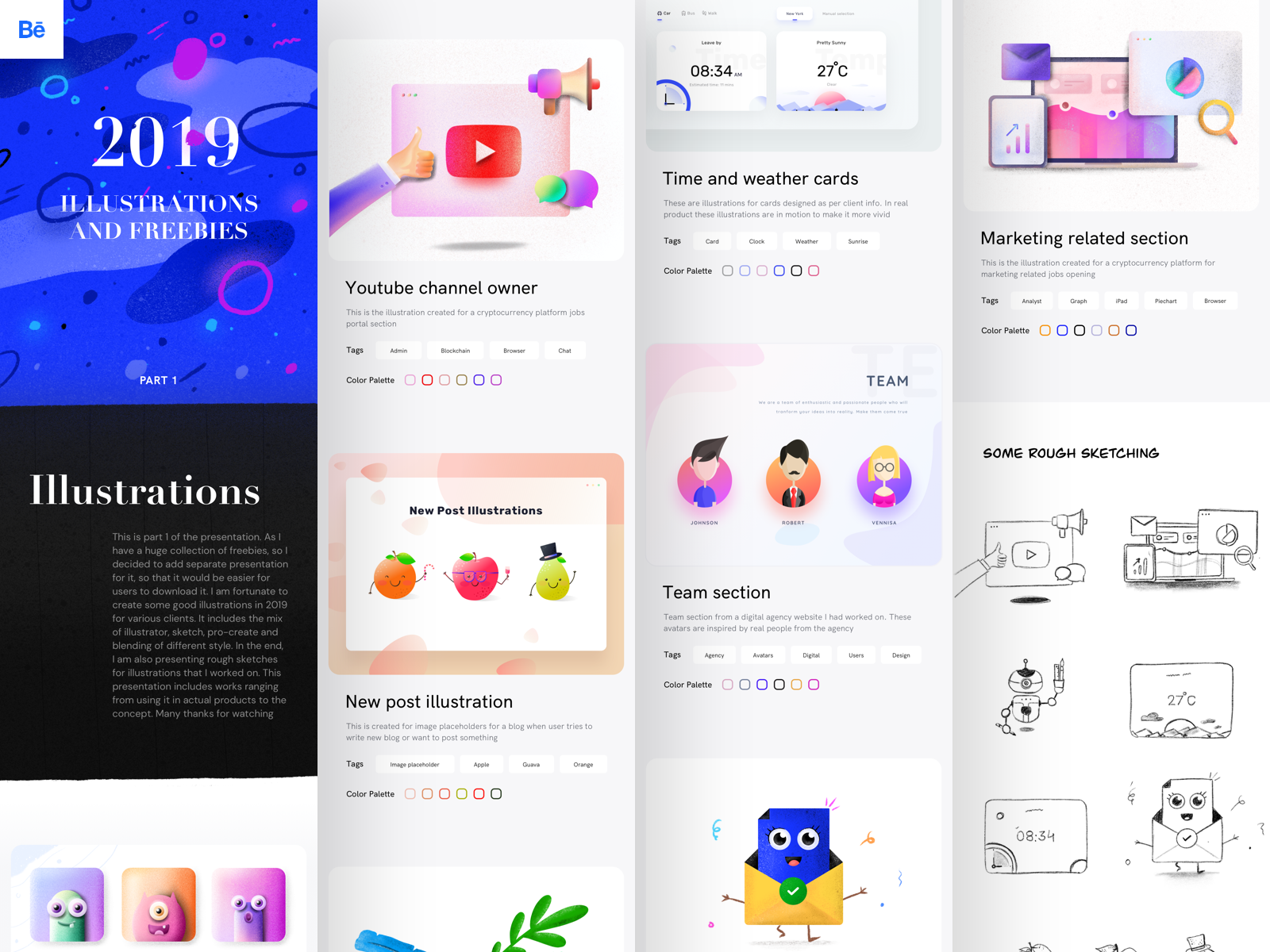 2019 Illustrations and freebies Part 1 2019 design trend 2019 illustrations adobe avatars color palette email freebie illustration illustrator image mascot neel prakhar profile picture sharma sketch source tab bar xd youtube