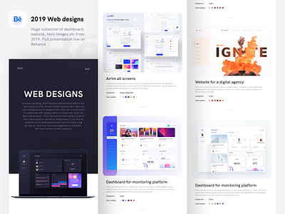 2019 Web designs collection on BEHANCE