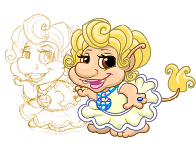 Marylin character design cute girlie ios app troll