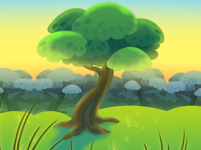 Evening light evening illustrator nature photoshop sunset tree