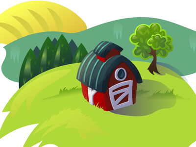 Coloring test barn country illustrator nature vector