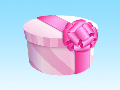 Gift box gift box illustrator pink ribbon striped