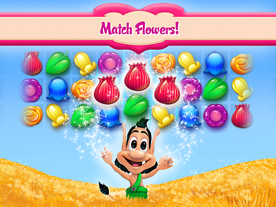 Flower Flush flowers hugo the troll match 3