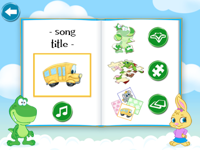 App interface (children's songs) app interface kids