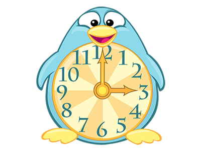 Penguin clock game graphics illustrator penguin vector